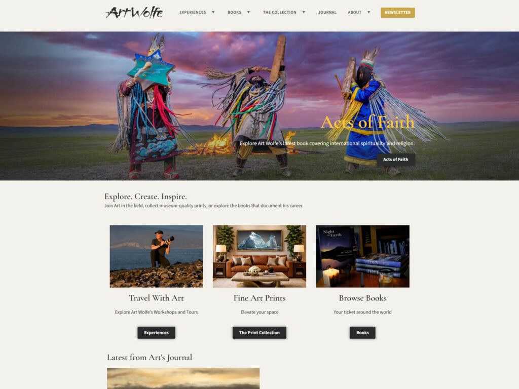 Thumbnail image of the current Art Wolfe Redesign